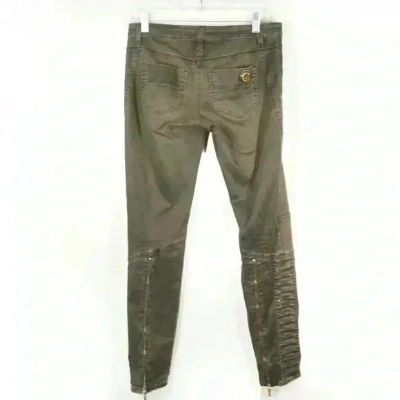 Elisabetta Franchi Low Rise Stone Wash Dark Grey Green Denim Skinny Jeans - Picture 6 of 8